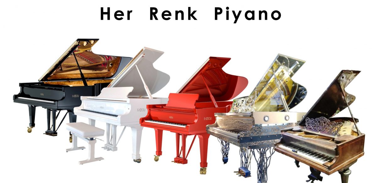 Renkli Piyanolar Kırmızı Beyaz Siyah Antika şeffaf
